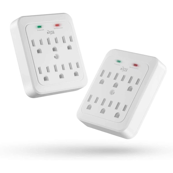 KMC KMC Wall Surge Protector, 980 Joule, 6-Outle Wall Plug