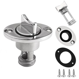2 Pcs Oval Garboard Drain Plug,316 Stainless Steel Marine Drain Plug Kit Fits 1" Hole,with Waterproof O Seal Ring,Boat Transoms Garboard Drain Plug