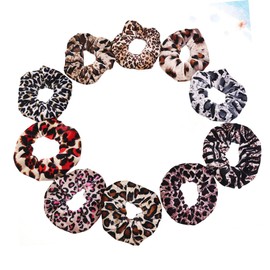 IWOWHERO 10pcs Leopard Hair Ties Stretchy Elastic Hair Accessories for Fashion Ponytail Holders with Unique Patterns for Everyday Wear and Special Occasions
