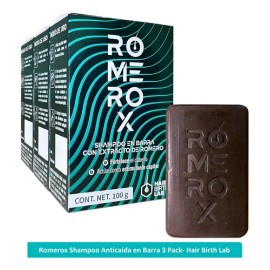 Shampoo Anticaída Romerox Tratamiento Cabello Y Barba 3 Pack