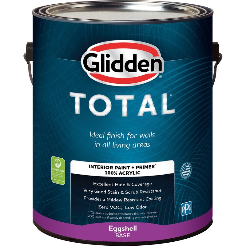 Glidden Total Interior Wall Paint & Primer All-in-One, Eggplant/Purple, Flat,