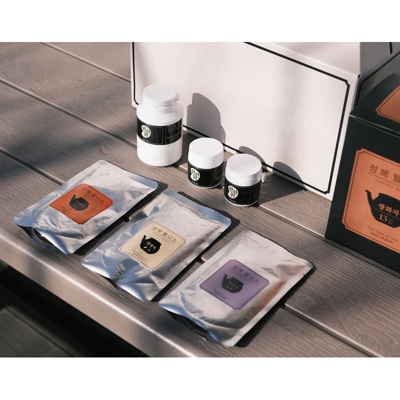 Seonghye Wellness 3-piece herbal tea set Ssanghwa tea, Saengchaeng tea,