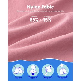 maamgic Mens Swim Trunks 5" with Compression Liner Stretch Quick Dry Swim Shorts Swimming Trunks Bathing Suits Peach Pink and Beige X-Small