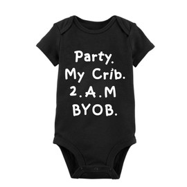 Funny Baby Bodysuit Cute Infant Boy Girl Clothes Super Soft Cotton Suit Humor Comfy One-Piece Newborn Gift (2D Black, 6-9 months)