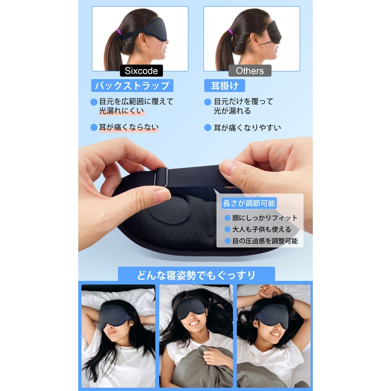 Eye Mask, For Sleeping, 99.99% Light Blocking, Blindfold, Sleep Goods,