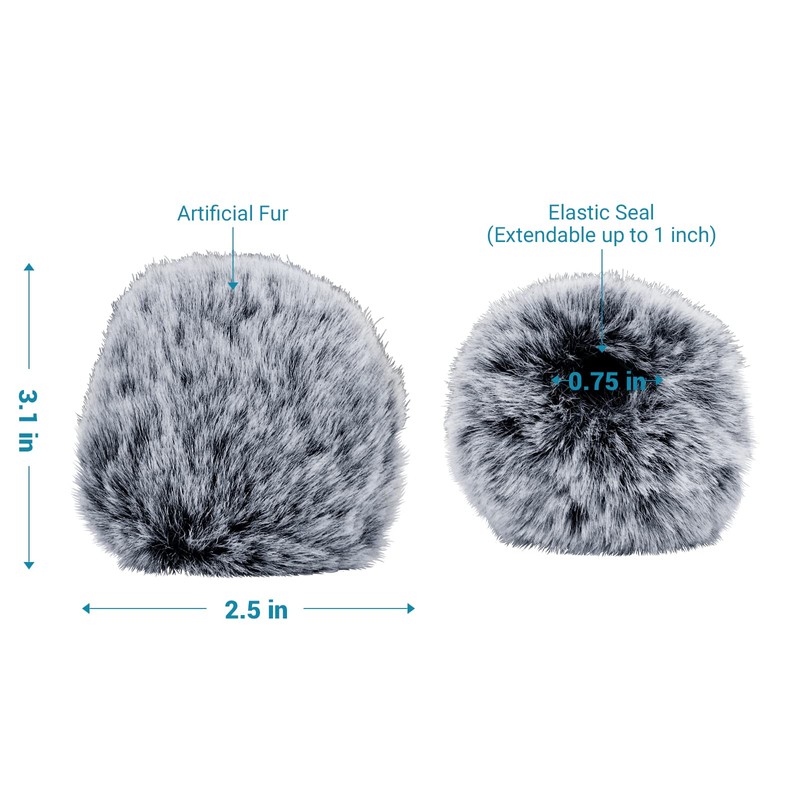 Cubilux Foam Cover & Furry Windscreen Pack Compatible with VideoMicro,