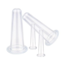 Zenarao 2Pcs Clear Facial Cupping Set Silicone Massage Cups Vacuum Cupping Cups for Face and Eye Cupping Massage Cups Facial Cupping Sets Facial Care, Anti Aging Beauty Tool