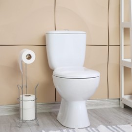 Simple Houseware Bathroom Toilet Tissue Paper Roll Storage Holder Stand, Chrome