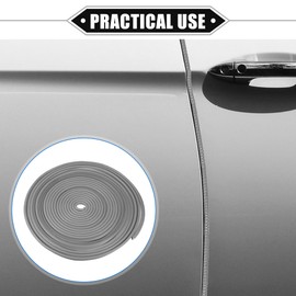 X AUTOHAUX Car Door Edge Guard, 32.8ft U Shape Rubber Edge Trim Seal Strip Protector Universal for Car Truck ATV Boat Multifunctional No Glue PVC Iron Gray for Car