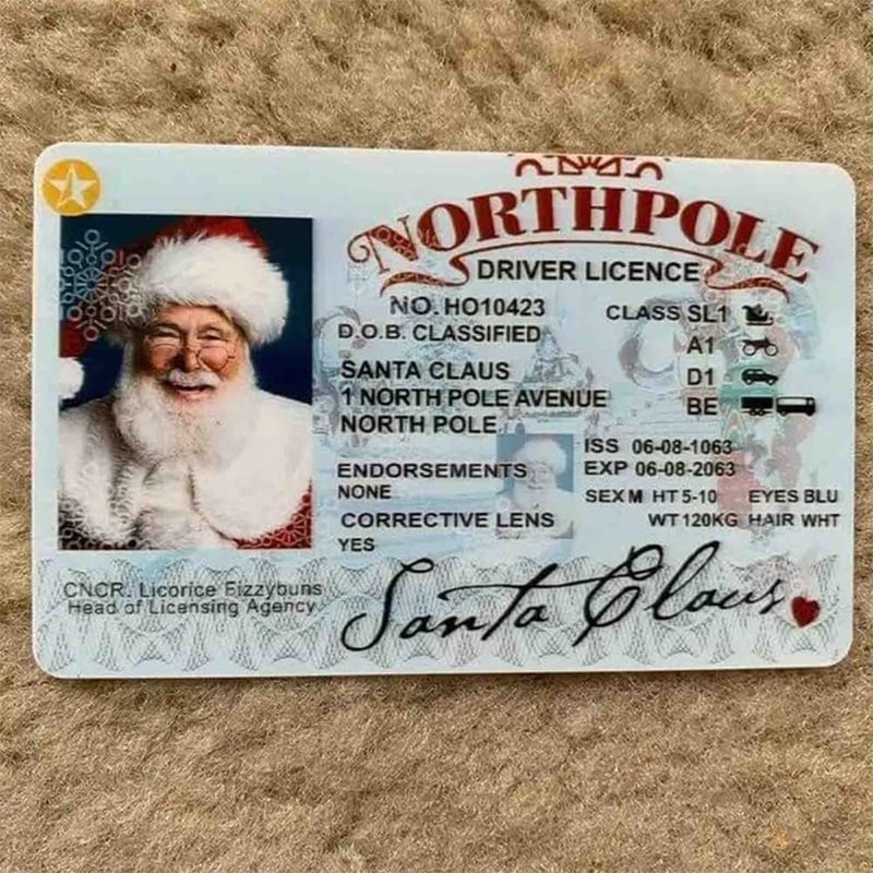 Santa's Lost Driving Licences,Christmas Eve Key Box Gift Xmas Tree