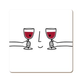 Grafik Werkstatt Funny Cork Coaster | Wine Face