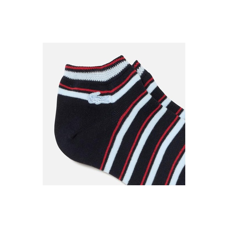 Lacoste Women's Multi Border Ankle Socks, navy, 24.0 cm