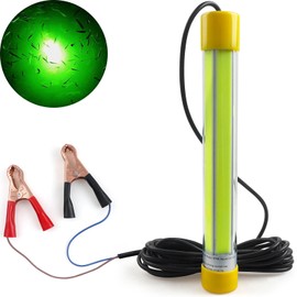 Underwater Fishing Light Super Bright 50W 12V LED Green Fishing Light IP68 Waterproof Submersible Fish Finder Attractor Night Fishing Light for Docks Boats Kayak Crappie Striper Catfish Squid Shrimp