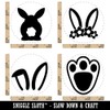 Easter Bunny Rabbit Foot Footprint Floppy Ears Rubber Stamp Set