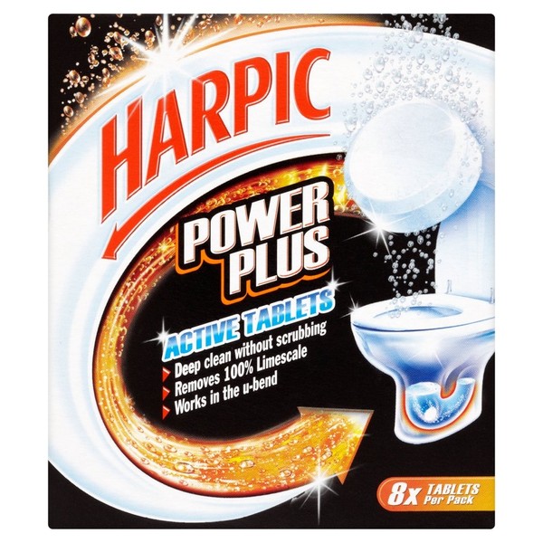 Harpic Powerplus Active Tablets, Original Scent, Pack 1 x 8