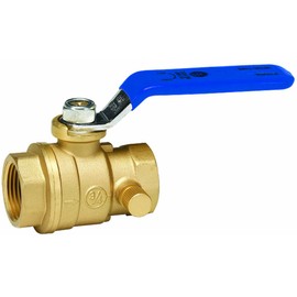 Homewerks, Brass, 119-2-34-34 No-Lead Full Port Ball Valve with Drain with 1/4-Turn x Female Thread, 3/4-Inch, 0.75-Inch