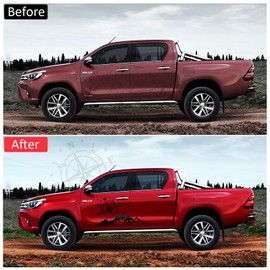 2Pcs Car Decals Mountain Compass,Cool Auto Stickers Waterproof Vinyl Hood Decal Car Window Sticker Auto Graphics Body Side Door Trunk Decoration for Racing Car SUV Truck Off-Road Vehicle RV,Black