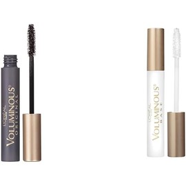 L’Oréal Paris Makeup Voluminous Original Mascara, Blackest Black, 0.28 Fl Oz & L'Oreal Paris Voluminous Lash Boosting Conditioning Primer Mascara, White Primer, 0.24 Fl Oz., 1 Count