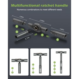 KeeKit 34 in 1 Ratchet Screwdriver Set, DIY Magnetic Screwdriver Set with Detachable Ratchet Handle, Portable Repair Tool Kit with 32 PCS Bits for Laptop, Furniture, Electronics Maintenance
