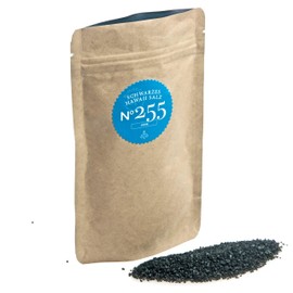 Rimoco N°255 Black Hawaii Salt Coarse - Hawaiian Black Lava Sea Salt, Medium Coarse Salt Crystals Refined with High-Purity Medical Activated Carbon | 500 g in Kraft Paper Zip Beuel