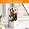 Makeup Brush Holder with Clear Lid, 360° Rotating Make Up