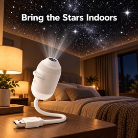 USB Starry Sky Projection Light for Car Interior & Bedroom – 3 Star Slices, Flexible Galaxy Atmosphere Nightlight