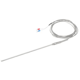 sourcing map K Type Thermocouple Probe Waterproof Temperature Controller Sensor Stainless Steel 32 to 1112°F (0 to 600°C) 5x250mm 5ft