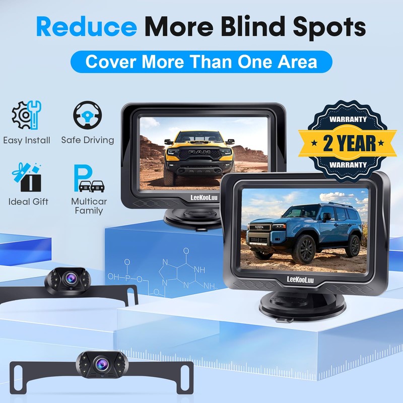 Backup Camera Ease Install for 2 Cars - 2-Pack, Plug