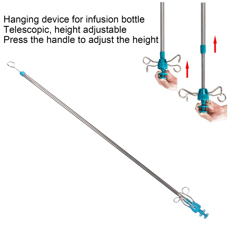 Professional Stainless Steel Telescopic IV Pole Height Adjustable IV Bag