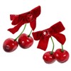 WOONEKY Cute Cherry Hairpin Hair Accessories Soft Velvet Clips Fruit