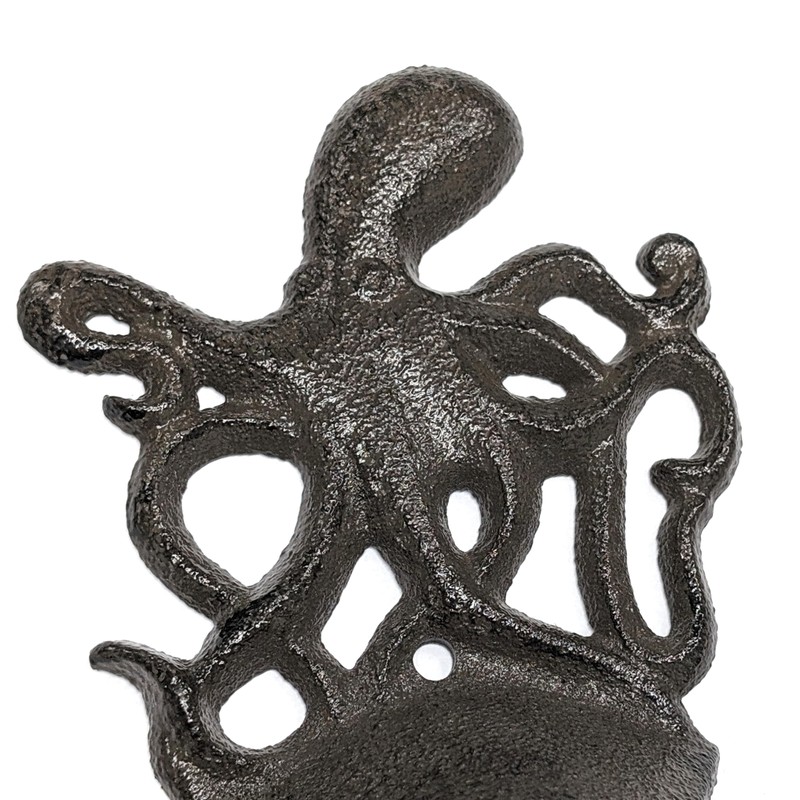 Octopus Wall Mounted, Cast Iron Bottle Opener, 16cm x 9.5cm,