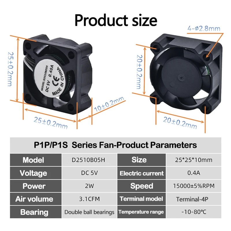 HIKUDIY Hotend Complete Kit for Bambu Labs P1P P1S 3D