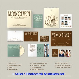 MONSTA-X 2023 Seasons Greetings : MON COUVERT [DESK CALENDAR ver.] + Seller's Photocards and stickers Set
