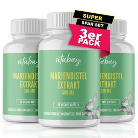 Vitabay Milk Thistle Extract Capsules High Dose 500 mg - 270 Capsules Vegan with 80% Silymarin - High Dose Milk Thistle Capsules - Milk Thistle High Dose Capsules - Laboratory Tested