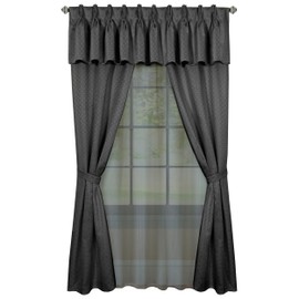 Claire Light Filtering Window Shades, Window in a Bag – Attached 6-Piece Set - 55 Inch W, 84 Inch L (Charcoal) - Polyester Curtain Drape for Kitchen, Living, Dining Room by Achim Home Décor