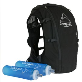 Conquer. 15L Ultralight Hydration Pack Trail Running Backpack Hydration Vest Hydration Pack for Running, Jogging, Hiking, Marathoners, UltralRunners, black