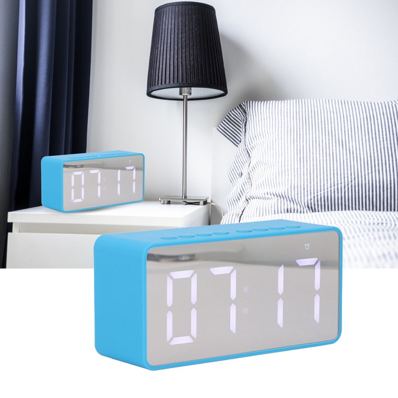 Alarm Clock Blue HD Mirror 2 in 1 Smart LED