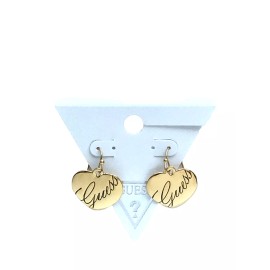 Guess Heart Earrings Gold Script Logo  UBE10102 Valentines Day Gift Jewelry