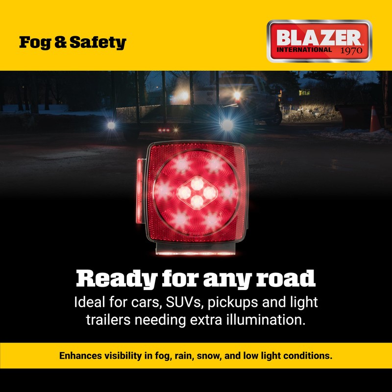 Blazer International C7425 LED Square Trailer Light Kit with Integrated