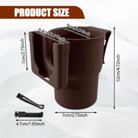 HQRNYP Car Cup Holder Expander, Cup Holder for Car, 2-in-1 Mobile Phone Drink Adapter, Auto Interior Accessories Multifunction Auto Seat Back and Armrest Box Storage Device for Most Vehicles (Brown)
