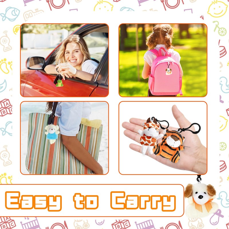 Jnnzzggu 30 PCS Mini Plush Toys,Cute Stuffed Animals Plush Keychain