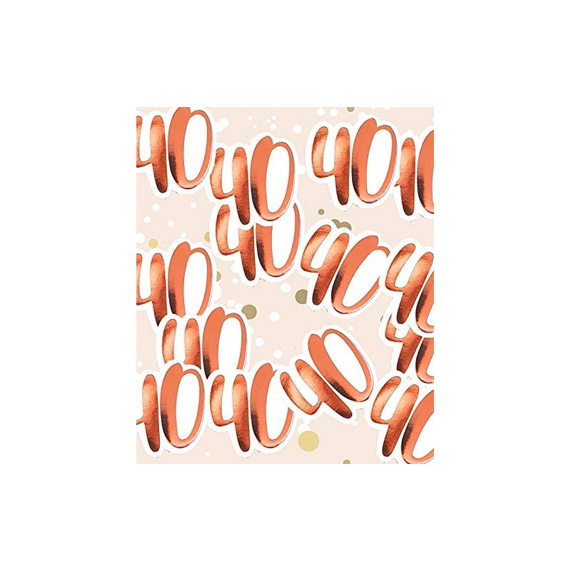 Alandra Birthdays 40 Big 40th Metallic Confetti, Cream & Rose