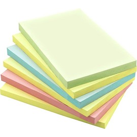 4A Sticky Notes,4 x 6 Inches,Large Size,Pastel Assorted,Self-Stick Notes,100 Sheets/Pad,6 Pads/Pack,4A 406x6