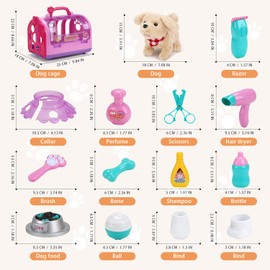 Sotodik Veterinarian Play Set with Electronic Dog Dog Salon Toy Role Play Children's Veterinarian Play Set Birthday Gifts for Girls Boys 2 3 4 5 Years (Pink)