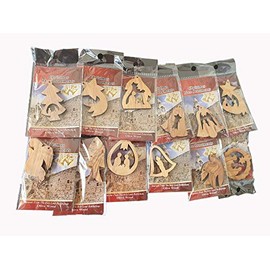 Bethlehem Gifts TM Olive Wood Christmas from Jerusalem (12 Ornaments)
