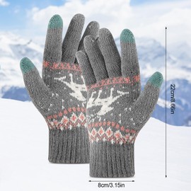 GSrenyu 4 Paies Women Winter Warm Gloves, Cute Ladies Gloves with Touchscreen, Ladies Soft Knitted Thermal Gloves Thick Plush Lined Cold Weather Gloves for Cold Weather Outdoor