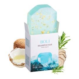 BOLI Rosemary Shampoo Bar, Strengthening & Thickening Hair Soap Bar for All Hair Types, Bathing Soap Solid Shampoo for Women & Men (Blue-Green)