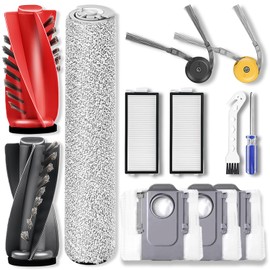 XVXUOU Replacement Accessories Compatible with Roborock Qrevo Curv 2 Flow Robot Vacuum Cleaner,1 Main Brush,1 Roller Mop Cloth, 2 HEPA Filter,2 Side Brush,3 Dust Bag,Accessories Parts Kit