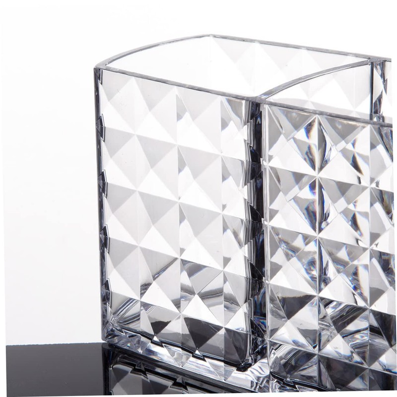 IWOWHERO Acrylic Transparent Makeup Brush Holder Stylish Cosmetic Storage Box