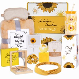 Get Well Soon Gifts Baskets for Women,Self Care Package After Surgery Mothers Day Sunflower Unique Happy Birthday Gifts Thinking of You Sending Sunshine Christmas Box for Mom Best Friend